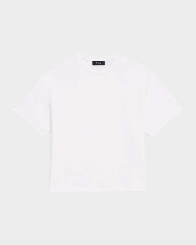 Clinton Knit Short-Sleeve Boxy Crewneck Tee
